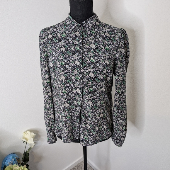 💘 Rebecca Taylor Sz 4 Sheer Silk Blouse - Picture 3 of 7